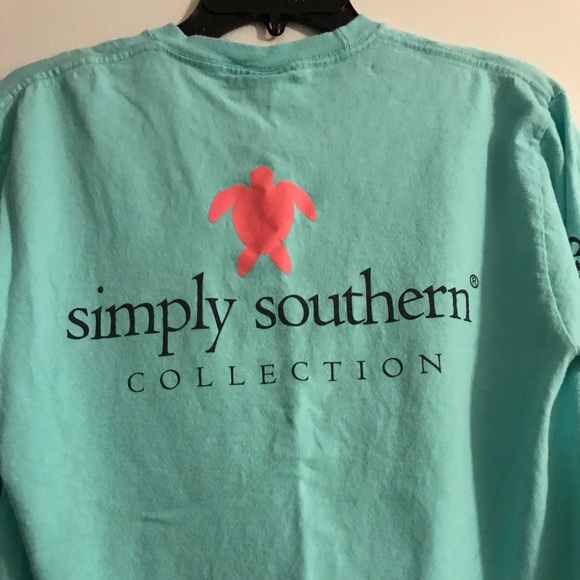 Simply southern long sleeve turquoise T-shirt - Picture 1 of 5